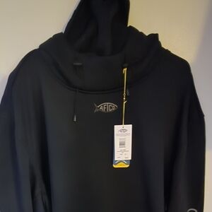 Aftco Reaper Hoodie BIG MAN 4X  all black  Sweatshirt  Fleece/ nylon wind proof,